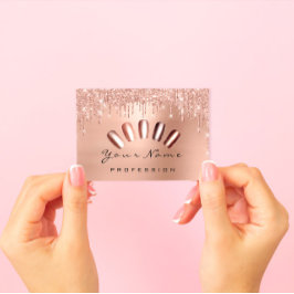 ロイヤリティカード10パンチゴールデングロウンバラ爪、 ネイル 名刺