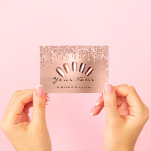 ロイヤリティカード10パンチゴールデングロウンバラ爪、 ネイル 名刺