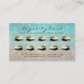 ロイヤリティカード10メイクアップまつげ拡張ブルー金ゴールド ロイヤリティカード (裏面)