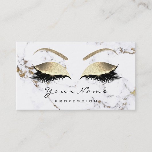 ロイヤリティカード10メイクアップラッシュ伸張大理石金ゴールド ロイヤリティカード (正面)