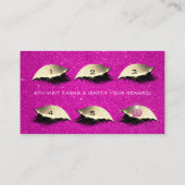 ロイヤリティカード6まばたき金ゴールドホットピンククラウングリッター ロイヤリティカード (裏面)