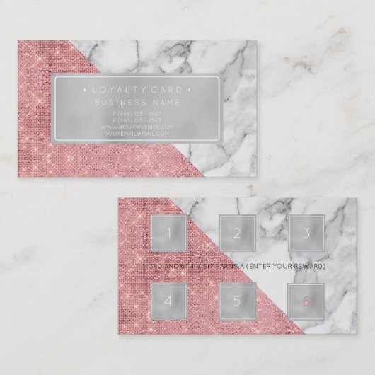 ロイヤリティカード6パンチカスタマー美しいサロンリップ ロイヤリティカード (正面/裏面)