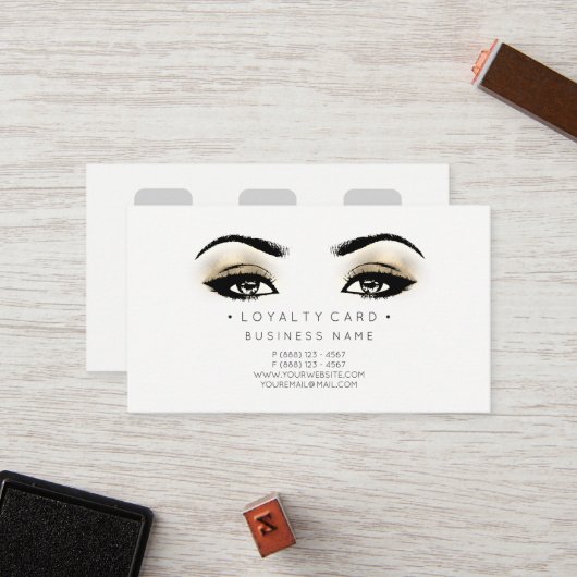 ロイヤリティカード6パンチカスタマー美しいサロン フェイク ロイヤリティカード (正面/裏面インサイチュ)