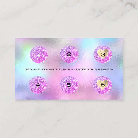 ロイヤリティカード6パンチピンクメイクアップアーティスト ロイヤリティカード (裏面)