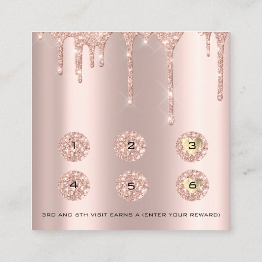 ロイヤリティカード6パンチメイクアップまつ毛フォトドリップ ロイヤリティカード (裏面)