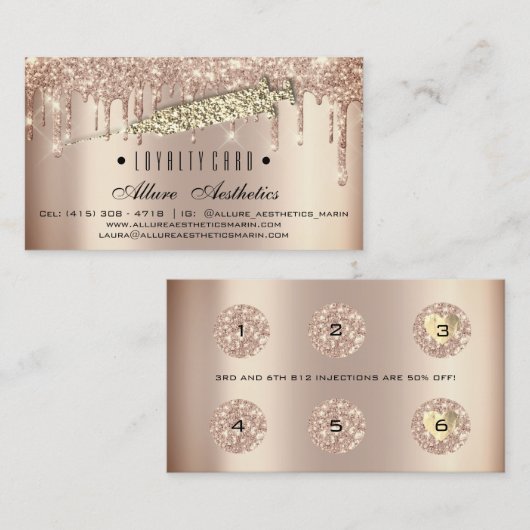 ロイヤリティカード6パンチメイクアップアーティストシリンジ ロイヤリティカード (正面/裏面)