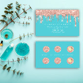 ロイヤリティカード6パンチメイクアップアーティストハートバラブルー ロイヤリティカード