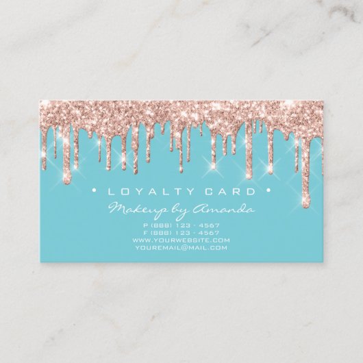 ロイヤリティカード6パンチメイクアップアーティストハートバラブルー ロイヤリティカード (正面)