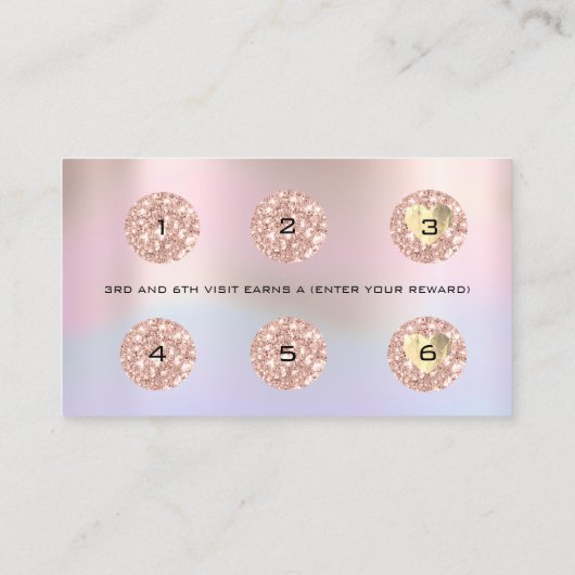 ロイヤリティカード6パンチメイクアップアーティストハート ロイヤリティカード (裏面)