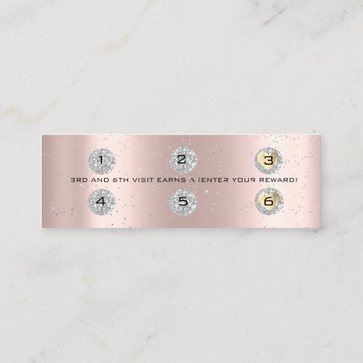 ロイヤリティカード6パンチメイクアップグレーハートバラ小 ロイヤリティカード (裏面)