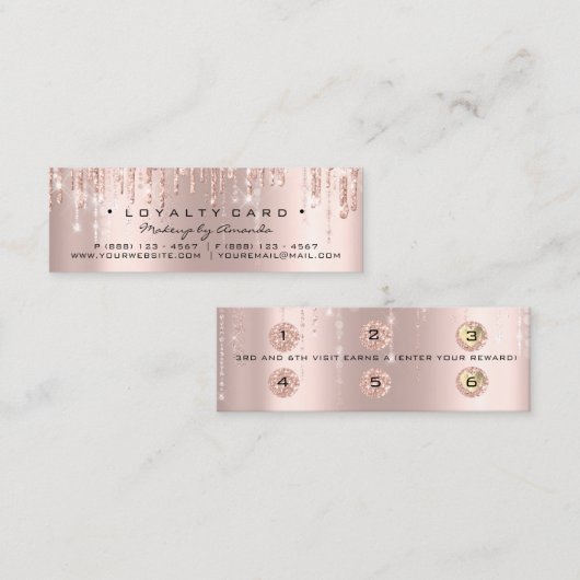 ロイヤリティカード6パンチメイクアップハートバラドリップスモール ロイヤリティカード (正面/裏面)