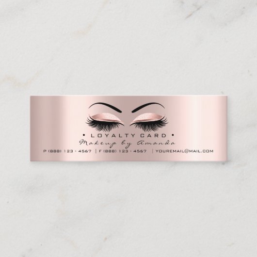 ロイヤリティカード6パンチメイクアップハートバラ金ゴールド小 ロイヤリティカード (正面)