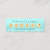 ロイヤリティカード6パンチメイクアップヘアハートブルー小 ロイヤリティカード (裏面)