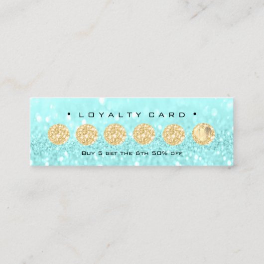 ロイヤリティカード6パンチメイクアップヘアハートブルー小 ロイヤリティカード (裏面)