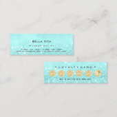 ロイヤリティカード6パンチメイクアップヘアハートブルー小 ロイヤリティカード (正面/裏面)