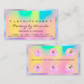 ロイヤリティカード6パンチメイクアップ爪、 ネイル自筆虹彩 ロイヤリティカード (正面/裏面)