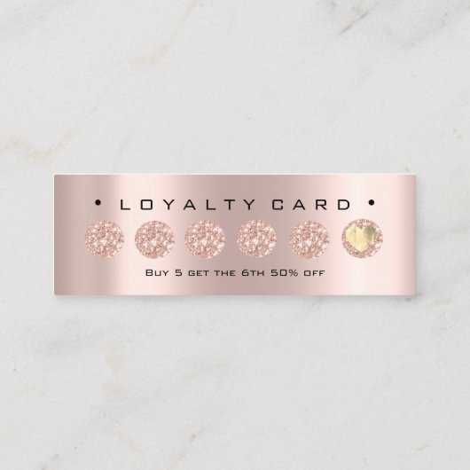 ロイヤリティカード6パンチメイクアップ美しいハートバラVIP ロイヤリティカード (裏面)