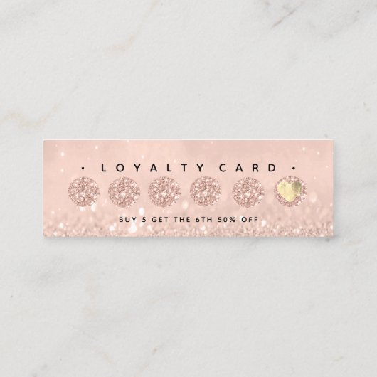 ロイヤリティカード6パンチメイクアップ美しいハートRoseSpark ロイヤリティカード (裏面)