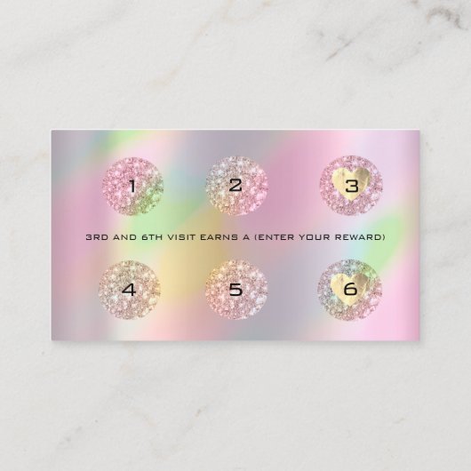 ロイヤリティカード6パンチメイクアーティストホログラフバラ ロイヤリティカード (裏面)