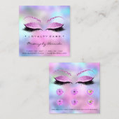 ロイヤリティカード6パンチメイクメイクアイラッシュハートピンク ロイヤリティカード (正面/裏面)