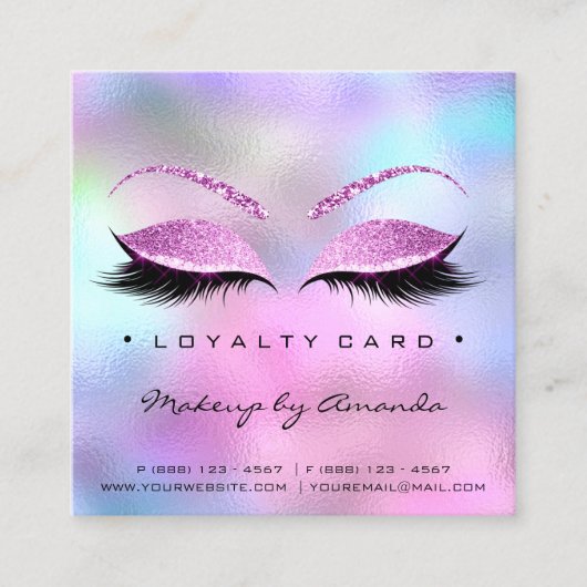 ロイヤリティカード6パンチメイクメイクアイラッシュハートピンク ロイヤリティカード (正面)