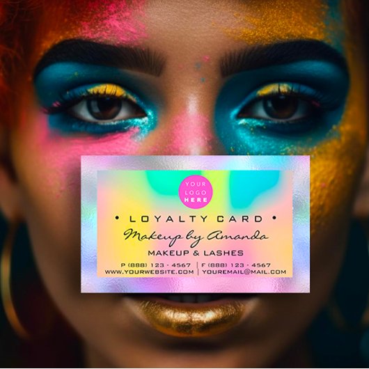 ロイヤリティカード6パンチメイク爪、 ネイルホログラフロゴ ロイヤリティカード