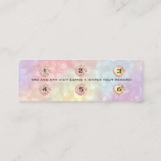 ロイヤリティカード6パンチメイク爪、 ネイル自筆小形 ロイヤリティカード (裏面)