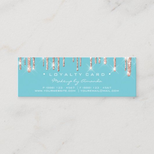 ロイヤリティカード6パンチメイク美しいハートバラ青 ロイヤリティカード (正面)