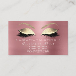 ロイヤリティカード6美しいまつげバラピンク金ゴールド豆 ロイヤリティカード