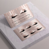 ロイヤリティカード6美しいサロンまばたきバラピンクドリップ ロイヤリティカード