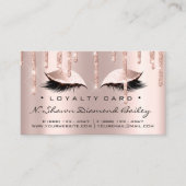 ロイヤリティカード6美しいサロンまばたきバラピンクドリップ ロイヤリティカード (正面)