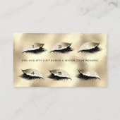 ロイヤリティカード6美しいサロンまばたき金ゴールドガラスアイズ ロイヤリティカード (裏面)