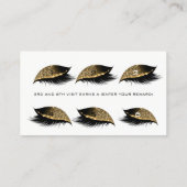 ロイヤリティカード6美しいサロンまばたき金ゴールドホワイトワックス ロイヤリティカード (裏面)