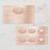 ロイヤリティカード6美しいサロンキス金ゴールドハート唇 ロイヤリティカード (正面/裏面)