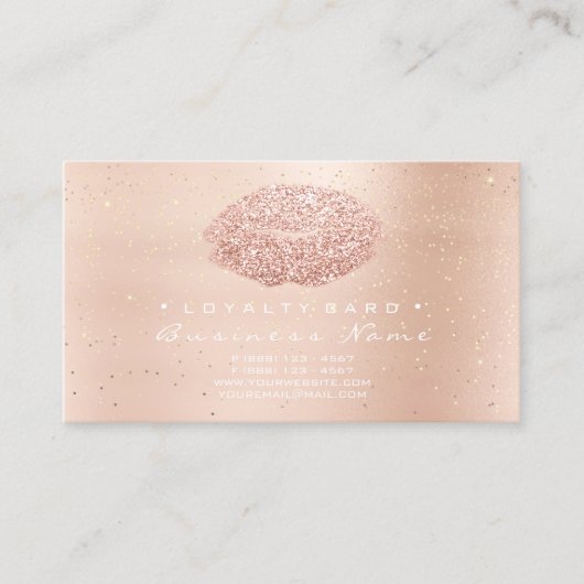 ロイヤリティカード6美しいサロンキス金ゴールドハート唇 ロイヤリティカード (正面)
