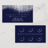 ロイヤリティカード6美しいサロングレーネイビーグリッター ロイヤリティカード (正面/裏面)