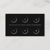 ロイヤリティカード6美しいサロンティール（緑がかった色）ブルー金ゴールドグリッター ロイヤリティカード (裏面)