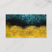 ロイヤリティカード6美しいサロンティール（緑がかった色）ブルー金ゴールドグリッター ロイヤリティカード (正面)