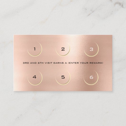 ロイヤリティカード6美しいサロンフラッシュバラ金ゴールド金ゴールド ロイヤリティカード (裏面)