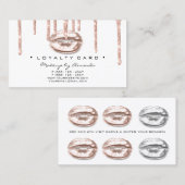 ロイヤリティカード6美しいサロンメイクアップアーティストキス ロイヤリティカード (正面/裏面)