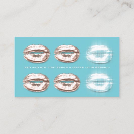 ロイヤリティカード6美しいサロンメイクアップアーティストキスBlu ロイヤリティカード (裏面)