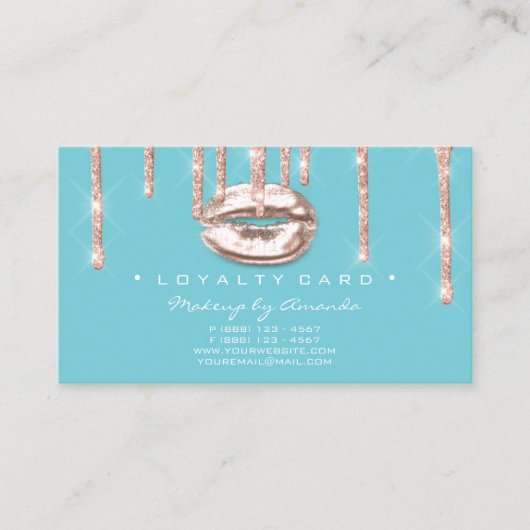 ロイヤリティカード6美しいサロンメイクアップアーティストキスBlu ロイヤリティカード (正面)