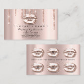 ロイヤリティカード6美しいサロンメイクアップアーティストリップ ロイヤリティカード (正面/裏面)