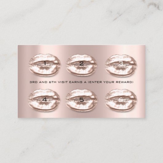 ロイヤリティカード6美しいサロンメイクアップアーティストリップ ロイヤリティカード (裏面)