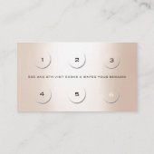 ロイヤリティカード6美しいサロンメイクアップバラ金ゴールドアイボリー ロイヤリティカード (裏面)