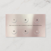 ロイヤリティカード6美しいサロンメイクアップバラ金ゴールドパール ロイヤリティカード (裏面)