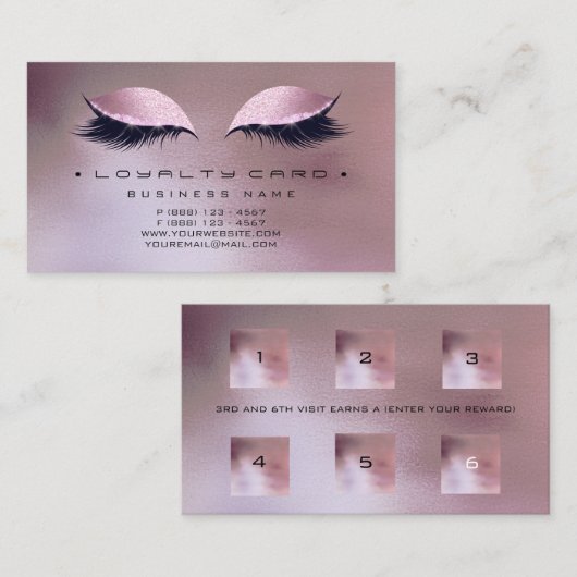 ロイヤリティカード6美しいサロンメイクアップ粉末赤面 ロイヤリティカード (正面/裏面)