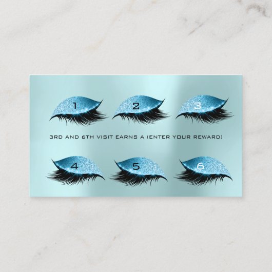 ロイヤリティカード6美しいサロンラッシュアクアピンクブルー ロイヤリティカード (裏面)