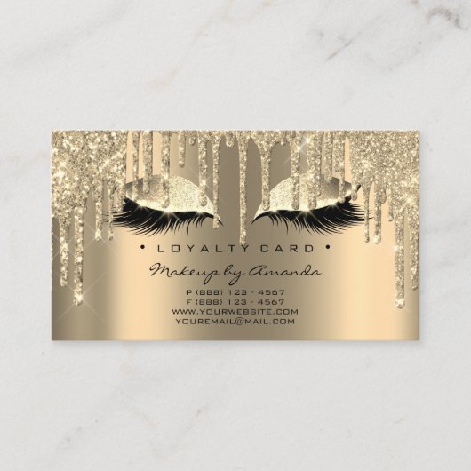 ロイヤリティカード6美しいサロンラッシュスパーク金ゴールドドライブ ロイヤリティカード (正面)