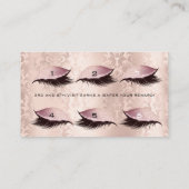 ロイヤリティカード6美しいサロンラッシュダマスピンクルクス ロイヤリティカード (裏面)